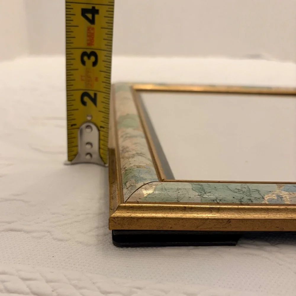 The Fetzer Gallery 8x10 Picture Frame Gold Green Blue Marbled Tabletop Decor